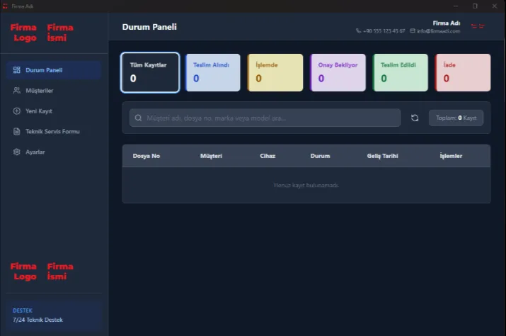 Teknik Servis Müşteri Takip Programı - CRM yazılımı